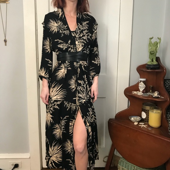 Ba&sh Black Floral Button Down Maxi Folk Dress - Picture 13 of 14